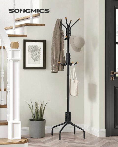 SONGMICS Předsíňový věšák Brony 180 cm černý