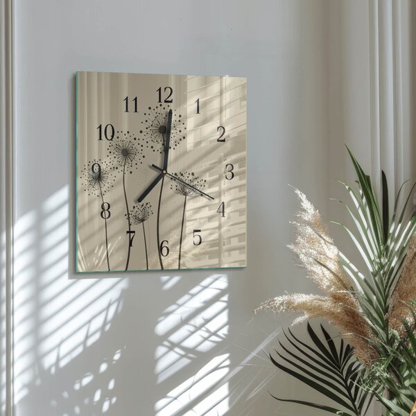 Skleněné hodiny na stěnu Květiny zskc-30x30-00175819
