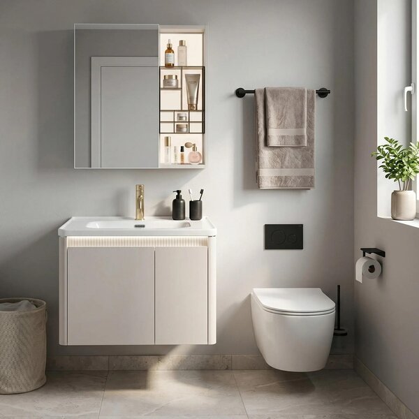 Rea Sada Koupelnového Nábytku S Umyvadlem De07-60 Beige 60cm