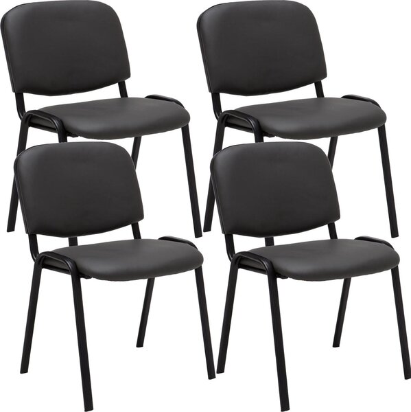 4x Stohovatelná konferenční židle Ken koženka - Bílá