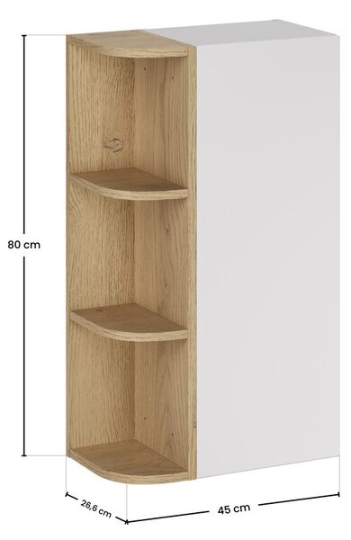 Comad Závěsná koupelnová skříňka Aster 45 cm bílá/dub cremona
