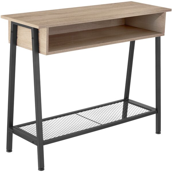 Tectake Konzolový stolek Tralee 100x35x80,5cm - Industrial světlé dřevo, dub Sonoma