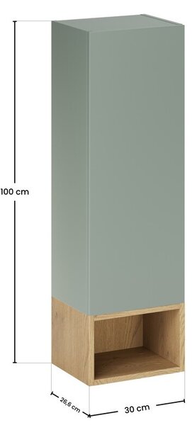 Comad Závěsná koupelnová skříňka Aster 30 cm dub cremona/zelená