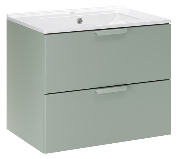 Comad Závěsná skříňka Aster Lava se zápustným umyvadlem 60 cm zelená/bílá
