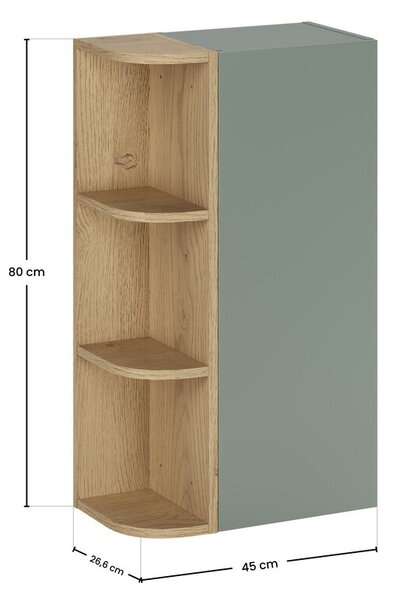 Comad Závěsná koupelnová skříňka Aster 45 cm zelená/dub cremona