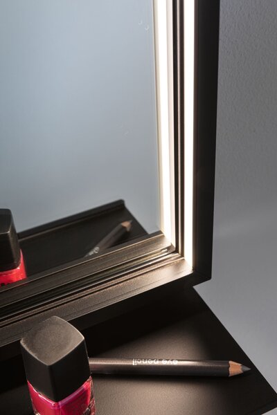 P 71093 LED zrcadlo s osvětlením Miro IP44 měnitelná bílá 230V 11W zrcadlo/černá mat - PAULMANN