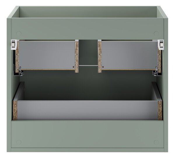 Comad Závěsná skříňka Aster Lava se zápustnými umyvadly 120 cm zelená/bílá