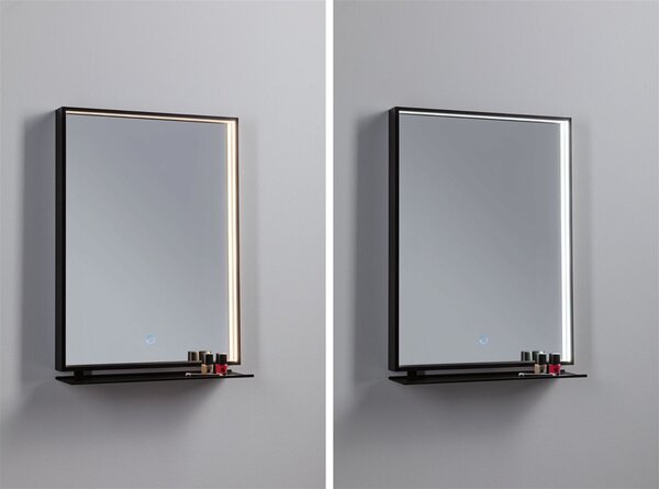 P 71093 LED zrcadlo s osvětlením Miro IP44 měnitelná bílá 230V 11W zrcadlo/černá mat - PAULMANN