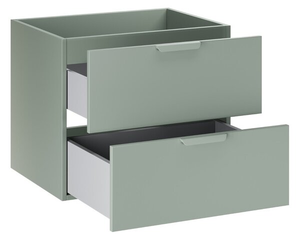 Comad Závěsná skříňka pod umyvadlo Aster Nordic s deskou a regálem 80 cm zelená/dub cremona