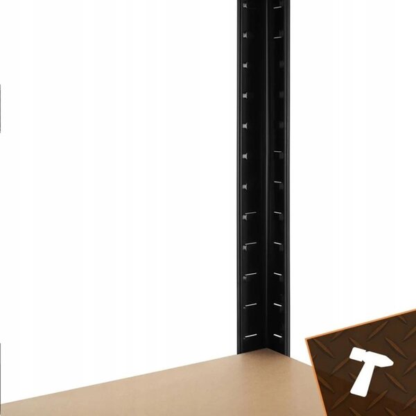 Bigstren 27510 Kovový skladovací regál, 5 polic, 180 x 100 x 60 cm, 1000 kg, černý