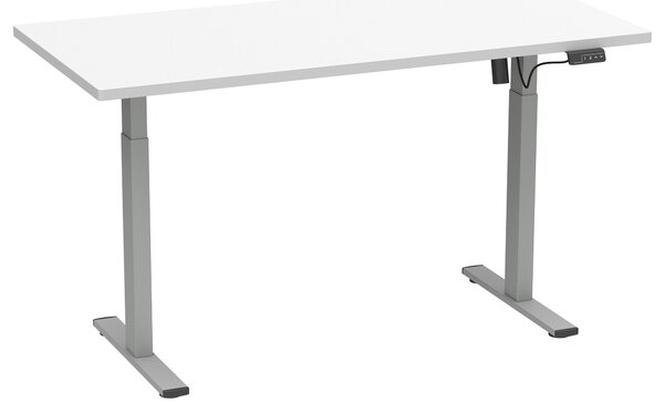 VCM Psací stůl E-Lona, výškově nastavitelný (bílá/stříbrná, 110 x 50 cm) (100372391016)