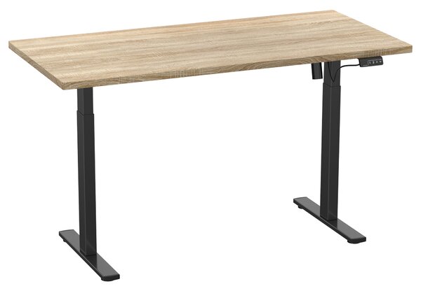 VCM Psací stůl E-Lona, výškově nastavitelný (Dub sonoma/černá, 110 x 80 cm) (100372391002)