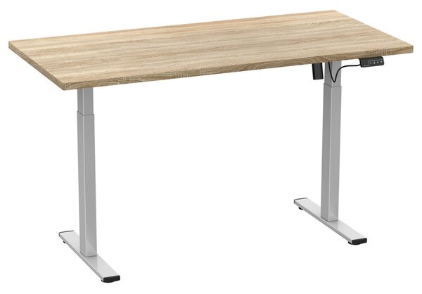 VCM Psací stůl E-Lona, výškově nastavitelný (dub sonoma/stříbrná, 110 x 50 cm) (100372391017)