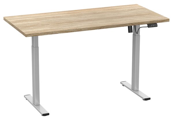 VCM Psací stůl E-Lona, výškově nastavitelný (dub sonoma/stříbrná, 110 x 50 cm) (100372391017)