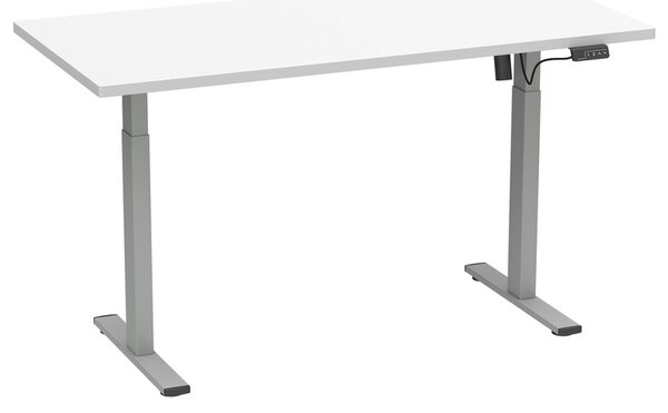 VCM Psací stůl E-Lona, výškově nastavitelný (bílá/stříbrná, 110 x 50 cm) (100372391016)