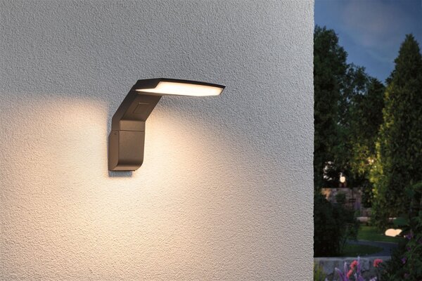 P 94826 LED venkovní nástěnné svítidlo Zenera IP44 150x194mm 3000K 10W 230V antracit kov - PAULMANN