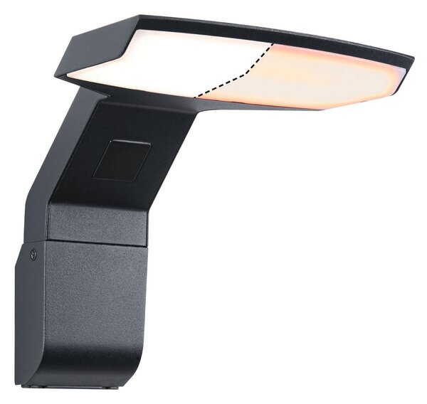 P 94827 LED venkovní nástěnné svítidlo Zenera neláká hmyz a IP44 150x194mm 2200 - 3000K 10W 230V antracit kov - PAULMANN