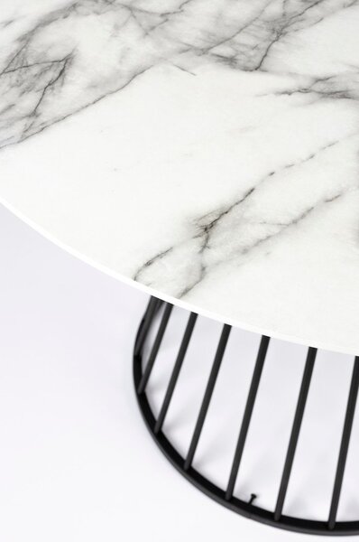 Kulatý jídelní stůl s deskou v dekoru mramoru ø 110 cm Floris – White Label