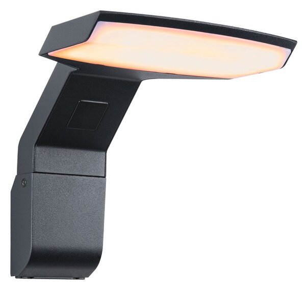 P 94827 LED venkovní nástěnné svítidlo Zenera neláká hmyz a IP44 150x194mm 2200 - 3000K 10W 230V antracit kov - PAULMANN