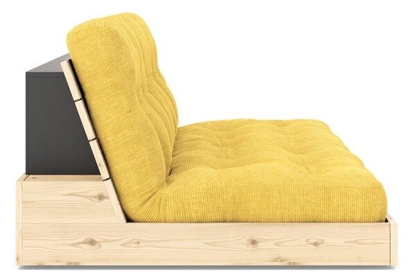 Žlutá manšestrová rozkládací pohovka 196 cm Base – Karup Design