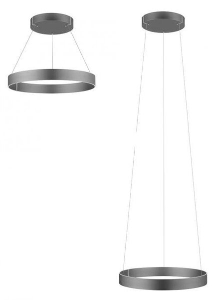 Paul Neuhaus Závěsné LED svítidlo PURE E-Clipse, 53W, ø 70 cm, 2700-5000K, elektricky nastavitelná výška Barva: Mystická šedá