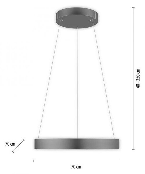 Paul Neuhaus Závěsné LED svítidlo PURE E-Clipse, 53W, ø 70 cm, 2700-5000K, elektricky nastavitelná výška Barva: Mystická šedá