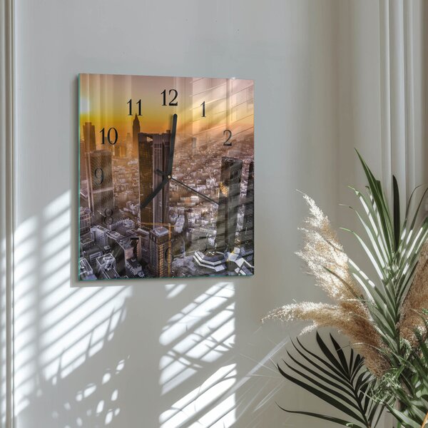 Skleněné hodiny na stěnu Západ slunce zskc-30x30-00175875
