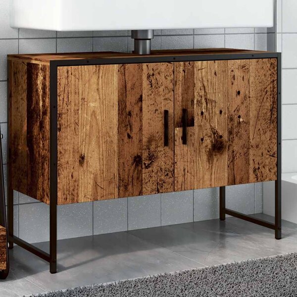 Koupelnová skříňka pod umyvadlo old wood 80x33x60 cm kompozit