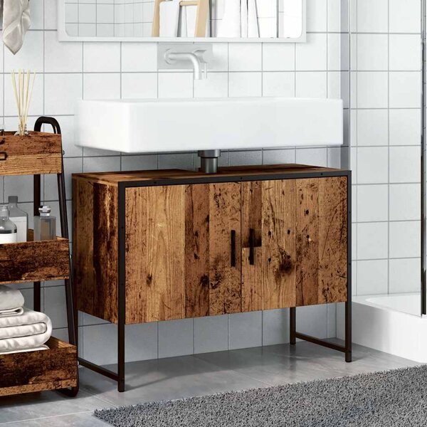 Koupelnová skříňka pod umyvadlo old wood 80x33x60 cm kompozit