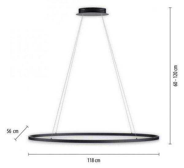 Paul Neuhaus Závěsné LED svítidlo TITUS, 65W, ø 118 cm, 3000K stmívatelné