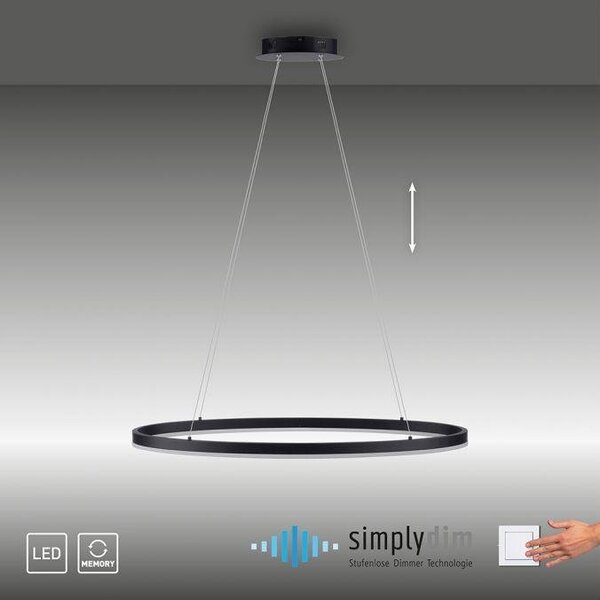 Paul Neuhaus Závěsné LED svítidlo TITUS, 43W, ø 80 cm, 3000K stmívatelné