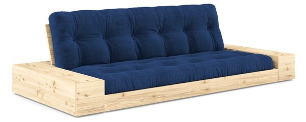 Modrá manšestrová rozkládací pohovka 244 cm Base – Karup Design