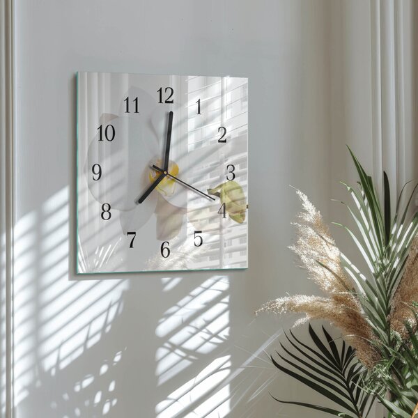 Skleněné hodiny na stěnu Orchidej zskc-30x30-00175879
