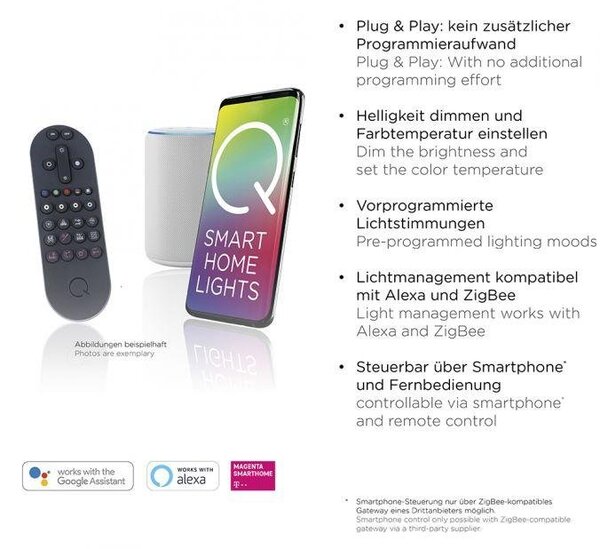 Paul Neuhaus Stojací LED lampa Q-ETIENNE 27,5W, v. 152 cm, Smart Home, CCT 2700-5000K Barva: Černá