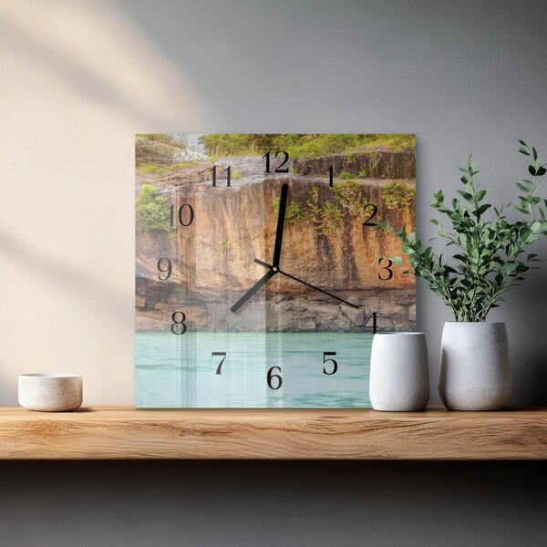 Skleněné hodiny na stěnu Útes zskc-30x30-00175893