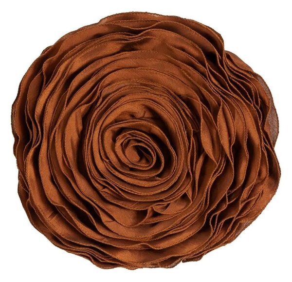 Hnědý kulatý polštář ve tvaru květu Bella - Ø 40 cm - Mars & More