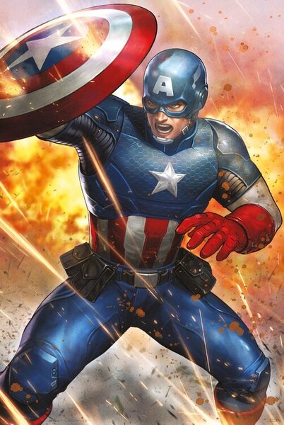 Plakát, Obraz - Captain America - Under Fire