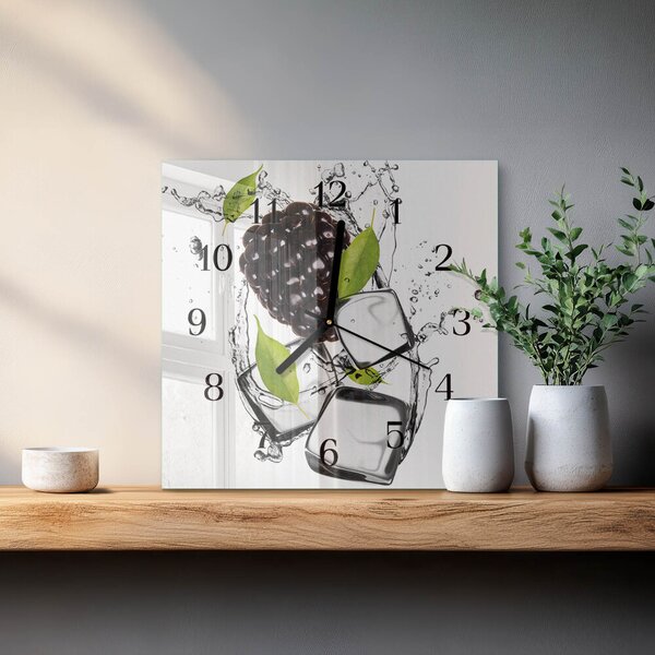 Skleněné hodiny na stěnu Ostružina zskc-30x30-00175895