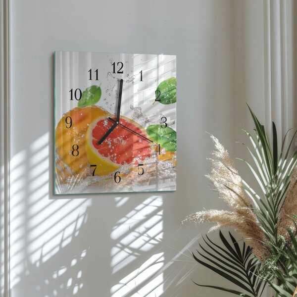 Skleněné hodiny na stěnu Grapefruit zskc-30x30-00175914