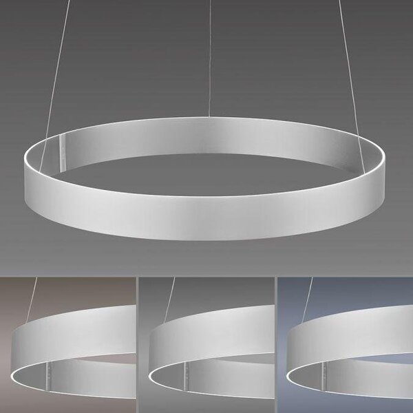 Paul Neuhaus Závěsné LED svítidlo PURE E-Clipse, 53W, ø 70 cm, 2700-5000K, elektricky nastavitelná výška Barva: Mystická šedá
