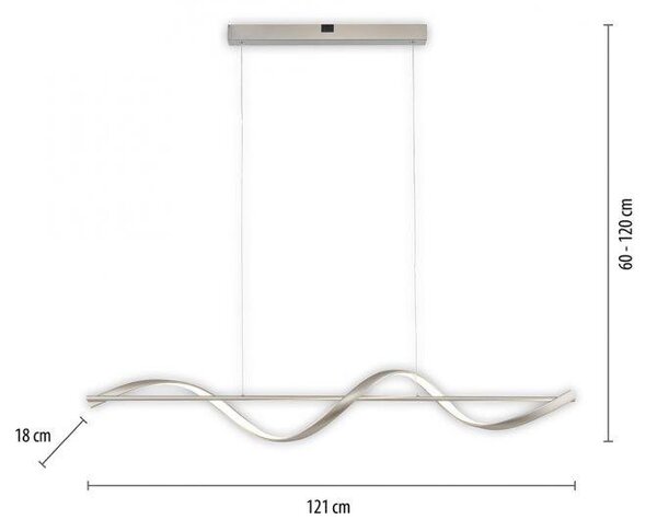 Paul Neuhaus Závěsné LED svítidlo Q-SWING, 28W, d. 121 cm, CCT 2700-5000K Barva: Antracit