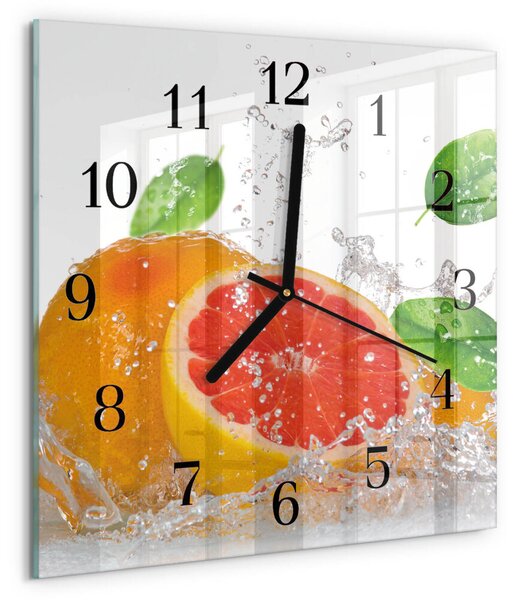 Skleněné hodiny na stěnu Grapefruit zskc-30x30-00175914