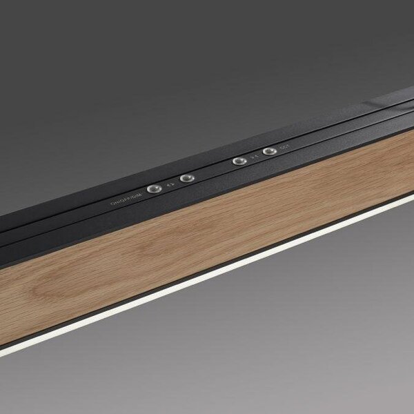 Paul Neuhaus LED závěsné svítidlo PURE-MOTO-RISE elektricky nastavitelná výška + šířka / dotykové 2700-5000K dub/černá perleť, d.200cm
