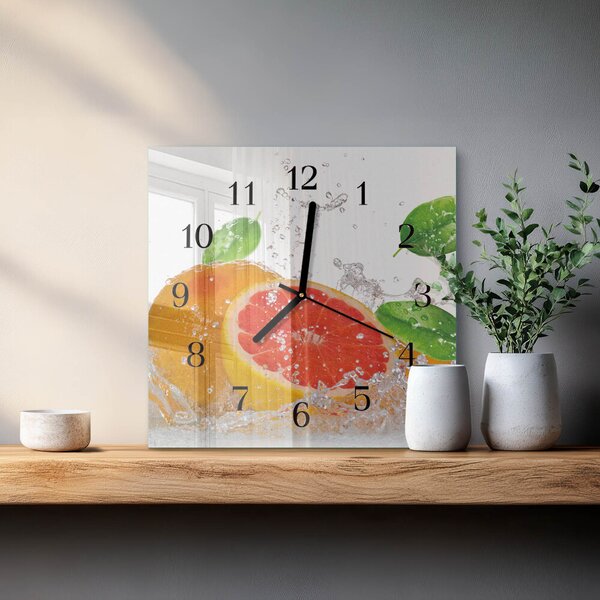 Skleněné hodiny na stěnu Grapefruit zskc-30x30-00175914