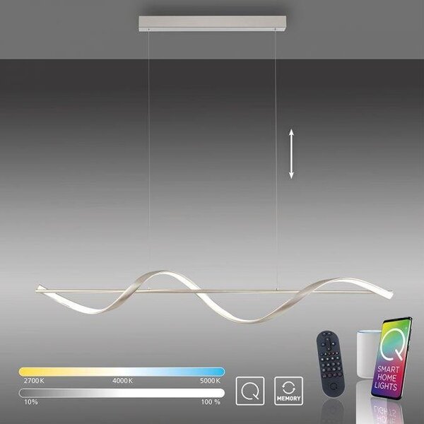 Paul Neuhaus Závěsné LED svítidlo Q-SWING, 28W, d. 121 cm, CCT 2700-5000K Barva: Antracit