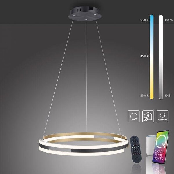 Paul Neuhaus Závěsné LED svítidlo Q-BELUGA, 62W, ø 60 cm, ZigBee, CCT 2700-5000K