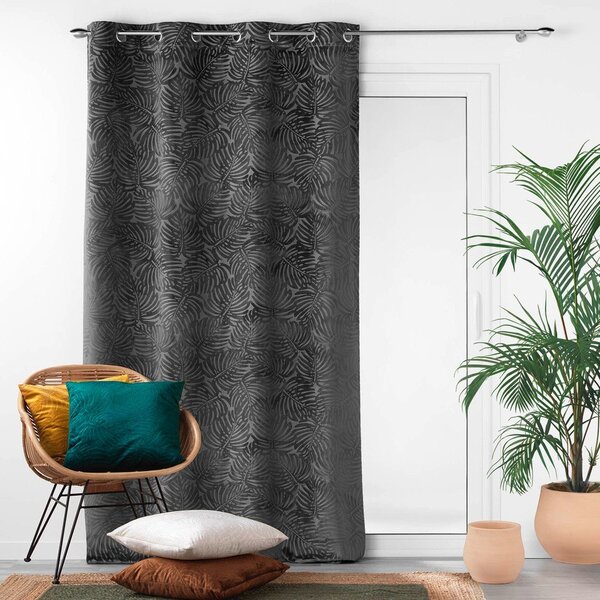 Antracitový sametový závěs 140x240 cm Analia – douceur d'intérieur