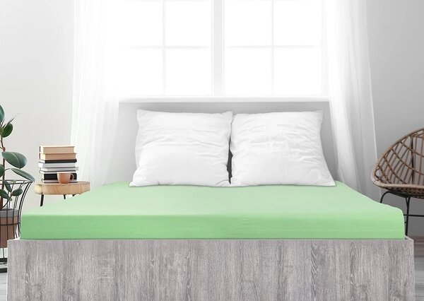Jersey prostěradlo z mako bavlny LUXORA 180x200 cm světle zelené