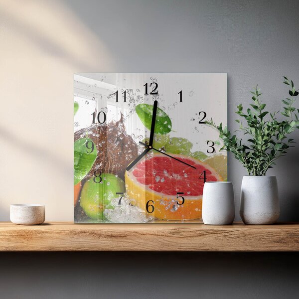 Skleněné hodiny na stěnu Ovoce zskc-30x30-00175916