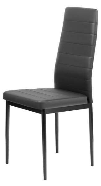 FURNIFY® Sada 4 jídelních židlí HYGGE | Pohodlné židle z umělé kůže do kuchyně a jídelny | Černá barva